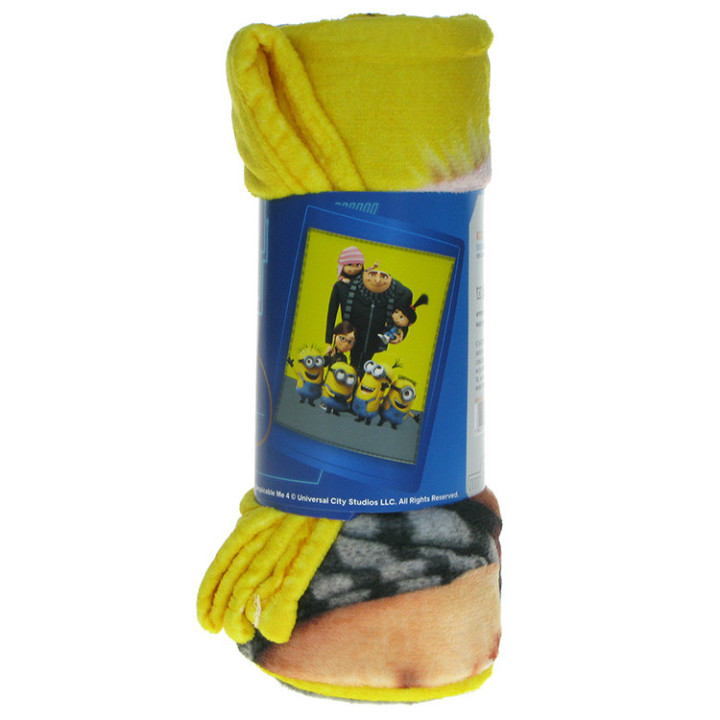 Koc pluszowy Minionki 4 "Gru i Minionki: pod przykrywką" 130cm x 160cm