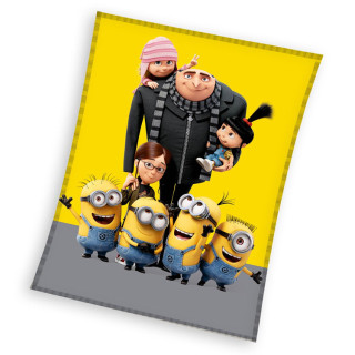 Koc pluszowy Minionki 4 "Gru i Minionki: pod przykrywką" 130cm x 160cm