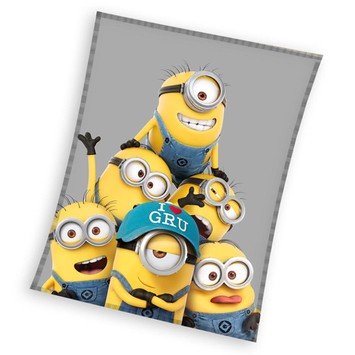 Koc pluszowy Minionki 4 "Gru i Minionki: pod przykrywką" 150cm x 200cm