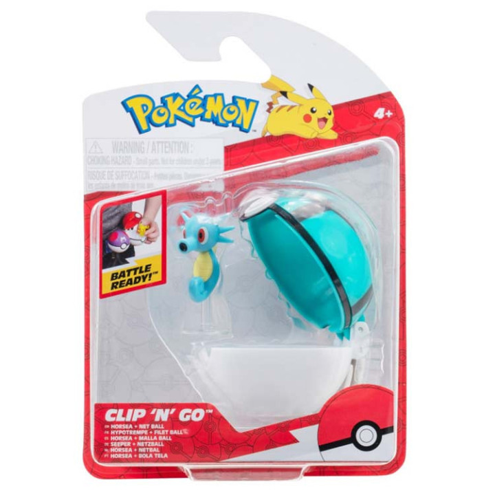 Pokemon - figurka+kula - Clip'n'go - Horsea + Net Ball