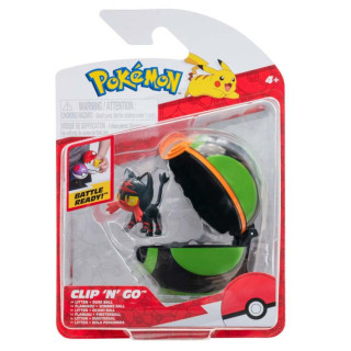 Pokemon - figurka+kula - Clip'n'go - Litten + Dusk Ball