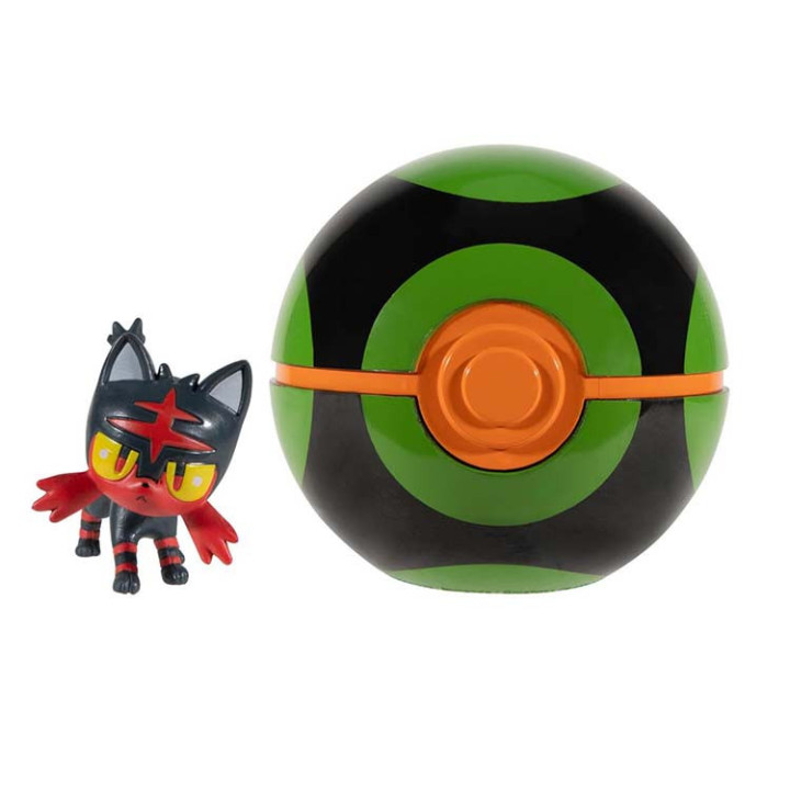 Pokemon - figurka+kula - Clip'n'go - Litten + Dusk Ball