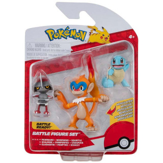 Pokemon - komplet 3 figurek - Pawniard, Squirtle i Monferno