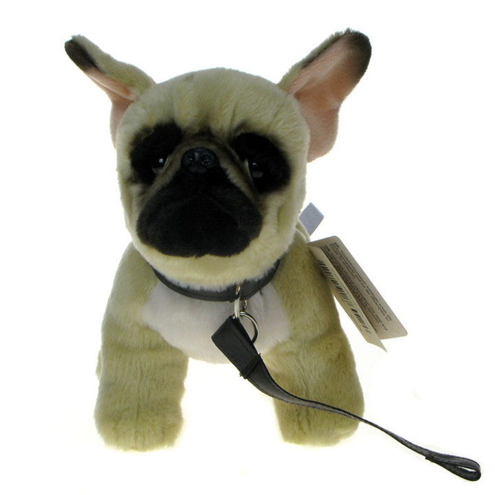 Maskotka Piesek buldog na smyczy 26cm