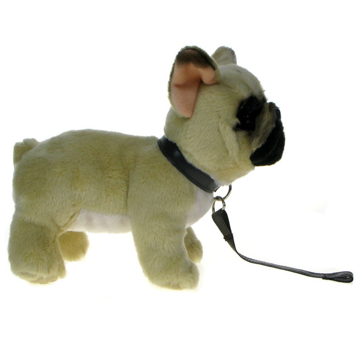 Maskotka Piesek buldog na smyczy 26cm