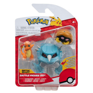 Pokemon - komplet 3 figurek - Charmander, Kabuto i Metang