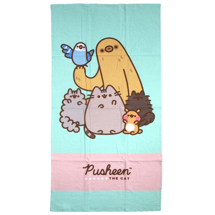 Ręcznik kąpielowy, plażowy Kot Pusheen (rodzina i przyjaciele)