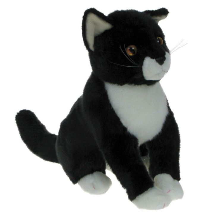 Pluszowe ZOO: Maskotka Kotek siedzący czarny 28cm