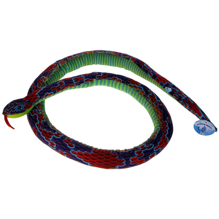 Barwne Zoo: Maskotka Wąż 180cm czerwono - fioletowy