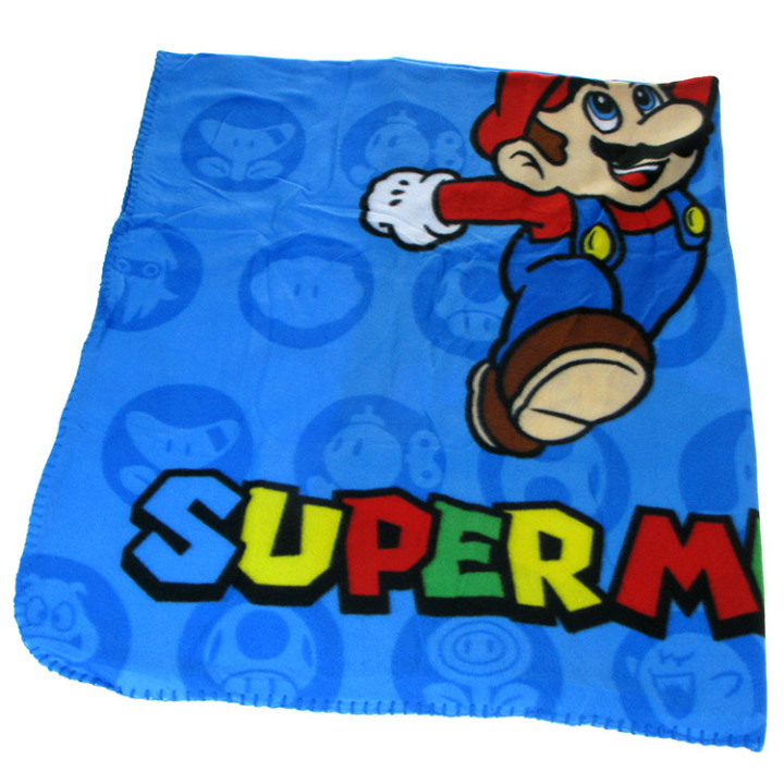 Koc polarowy: Super Mario: Mario i blok ze znakiem zapytania 100x140cm