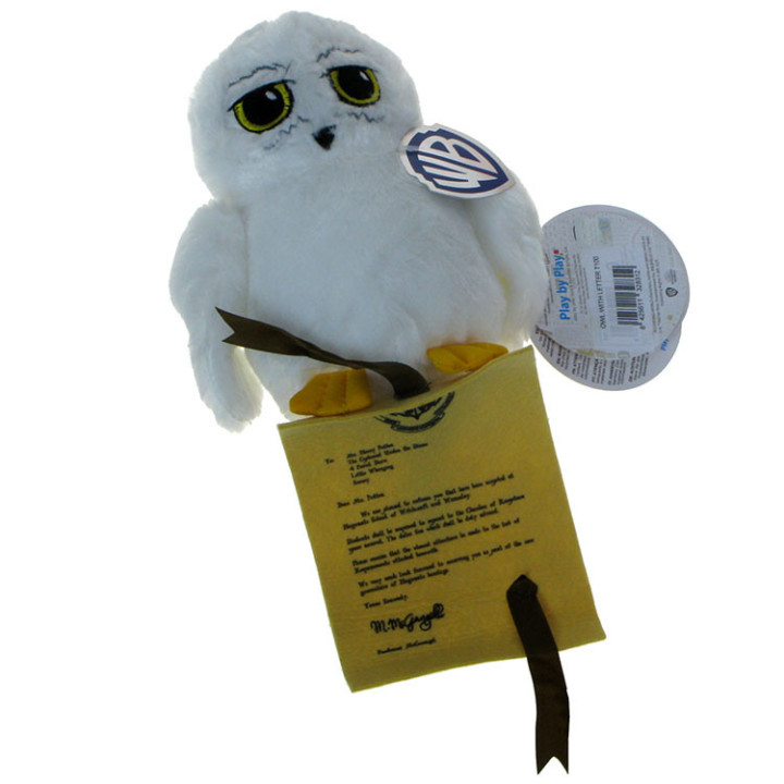 Harry Potter - maskotka sowa Hedwiga z listem z Hogwartu 20cm