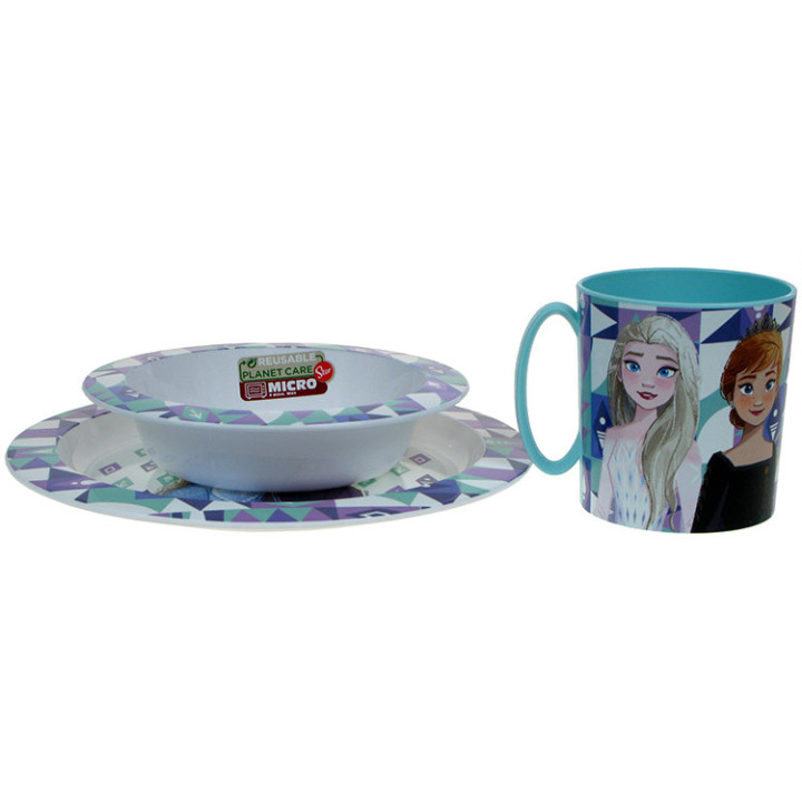 Zestaw naczyń dla dzieci (microwaveable plastic) - Frozen II Karaina Lodu II