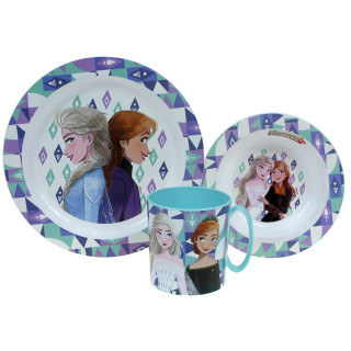 Zestaw naczyń dla dzieci (microwaveable plastic) - Frozen II Karaina Lodu II