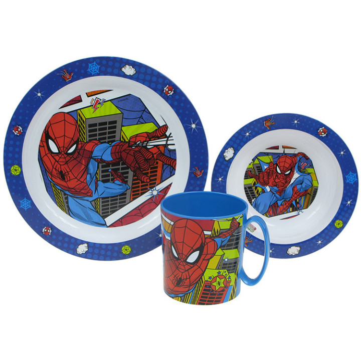 Zestaw naczyń dla dzieci (microwaveable plastic) - Spider-Man