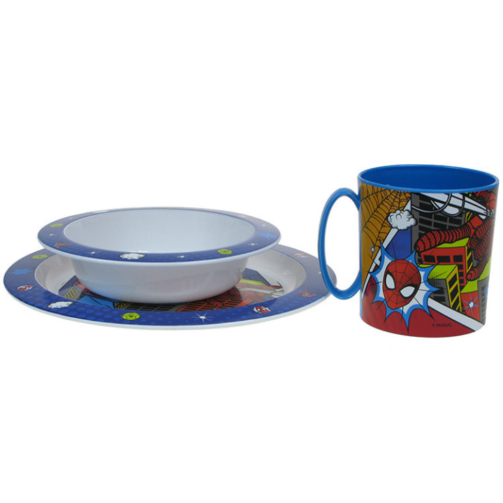 Zestaw naczyń dla dzieci (microwaveable plastic) - Spider-Man