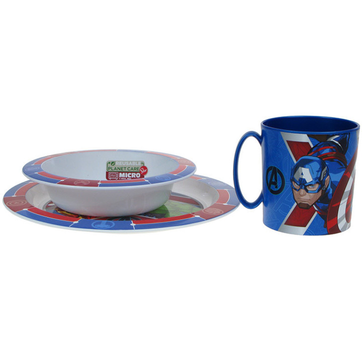 Zestaw naczyń dla dzieci (microwaveable plastic) - Avengers (74104)