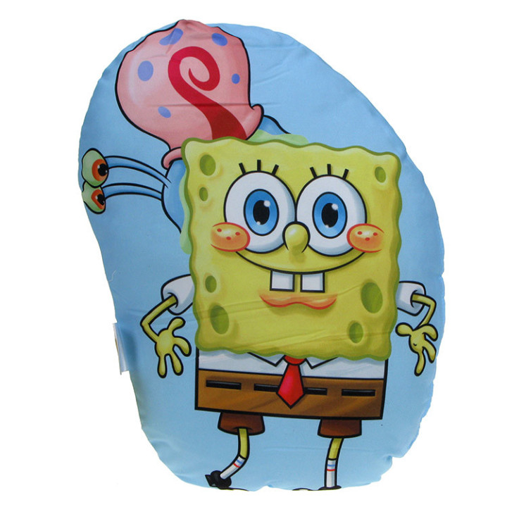 SpongeBob Kanciastoporty - miękka poduszka dekoracyjna SpongeBob i ślimak Gacuś