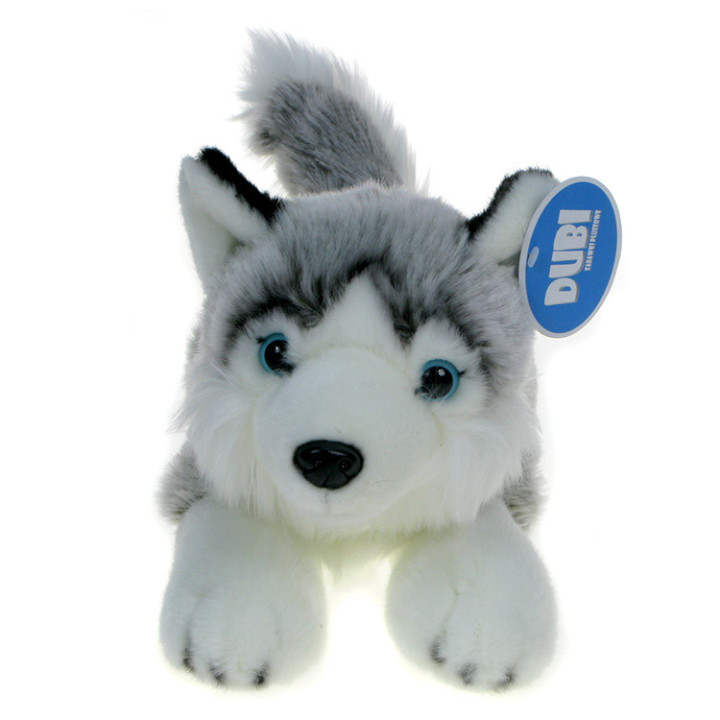 Maskotka Pies husky leżący 32cm