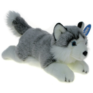 Maskotka Pies husky leżący 32cm