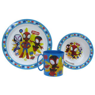 Zestaw naczyń dla dzieci (microwaveable plastic) - Spidey i super kumple