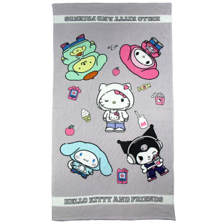 Ręcznik kąpielowy, plażowy, bawełniany Hello Kitty i przyjaciele: 90cm x 170cm