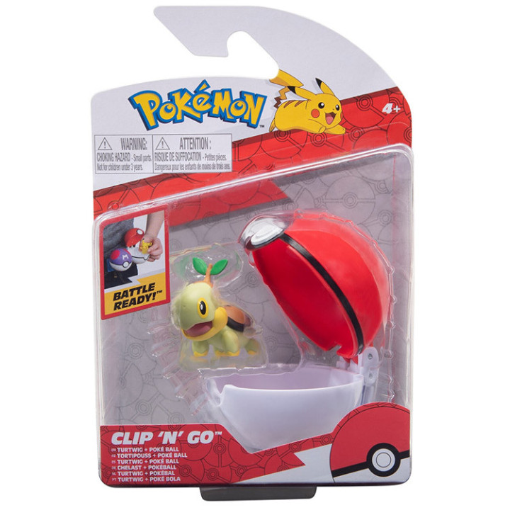 Pokemon - figurka+kula - Clip'n'go - Turtwig + Poke Ball