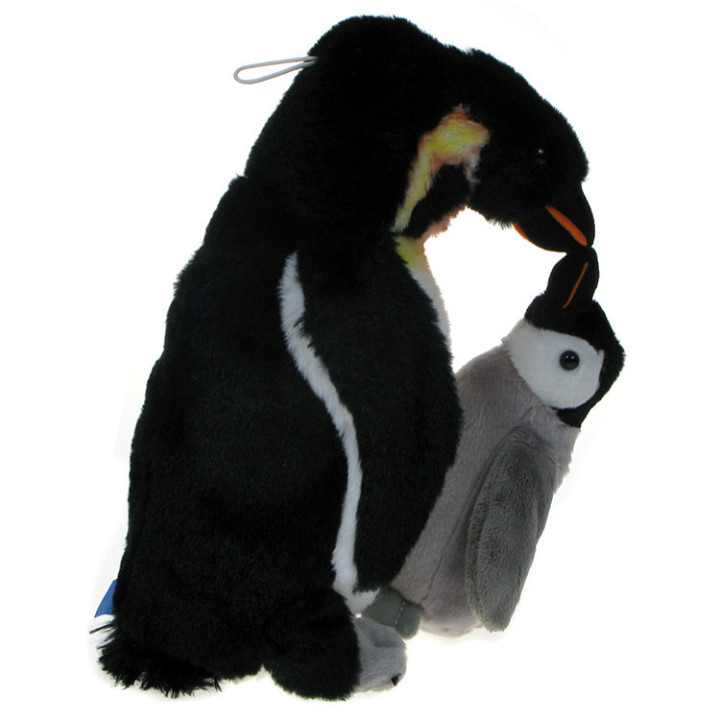 Maskotka Pingwin cesarski z małym pingwinkiem 28cm