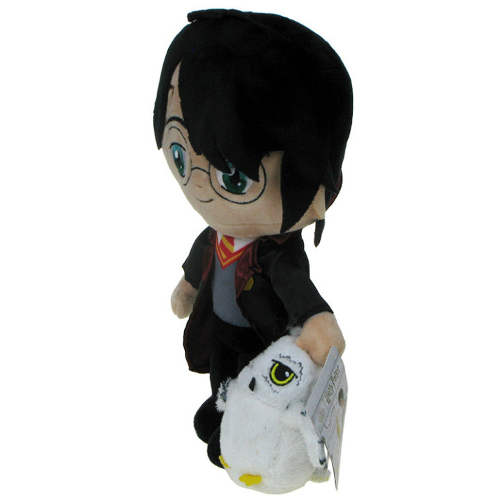Harry Potter - zestaw maskotek: Harry Potter w stroju ucznia Hogwartu i sowa Hedwiga 33/10cm