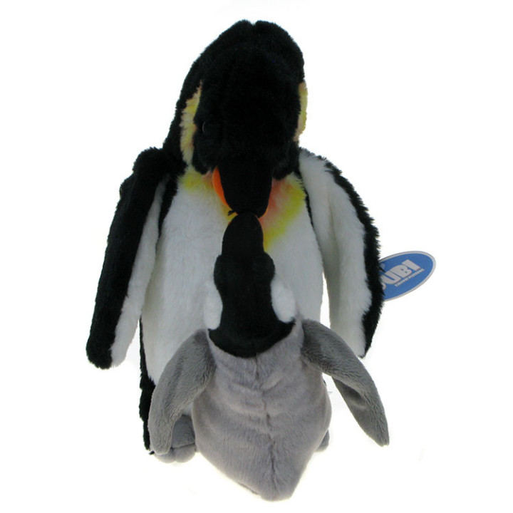 Maskotka Pingwin cesarski z małym pingwinkiem 28cm