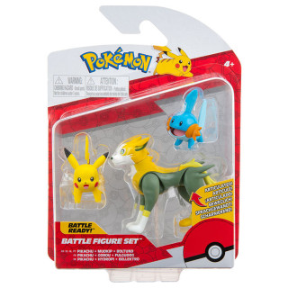 Pokemon - komplet 3 figurek - Boltund, Mudkip i Pikachu