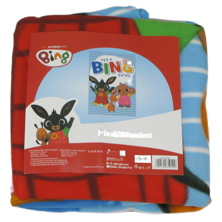 Koc polarowy króliczek Bing: Bing, Flop i Sula (350199) 100cm x 150cm