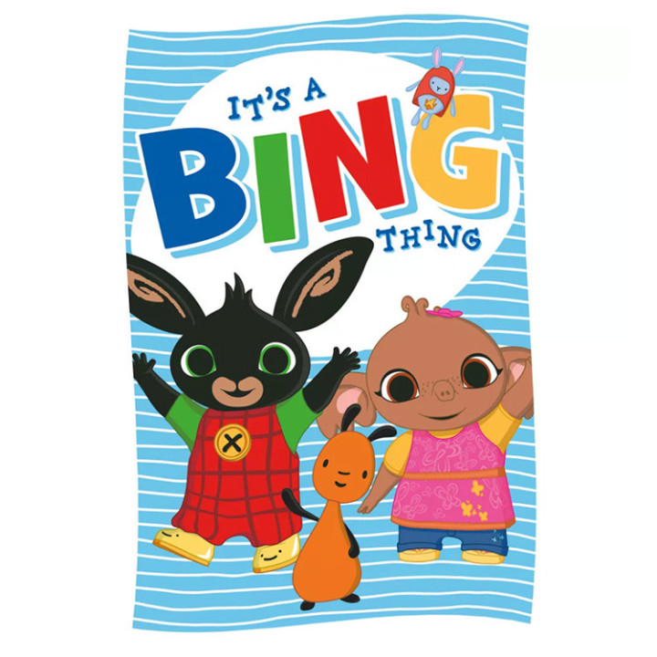 Koc polarowy króliczek Bing: Bing, Flop i Sula (350199) 100cm x 150cm