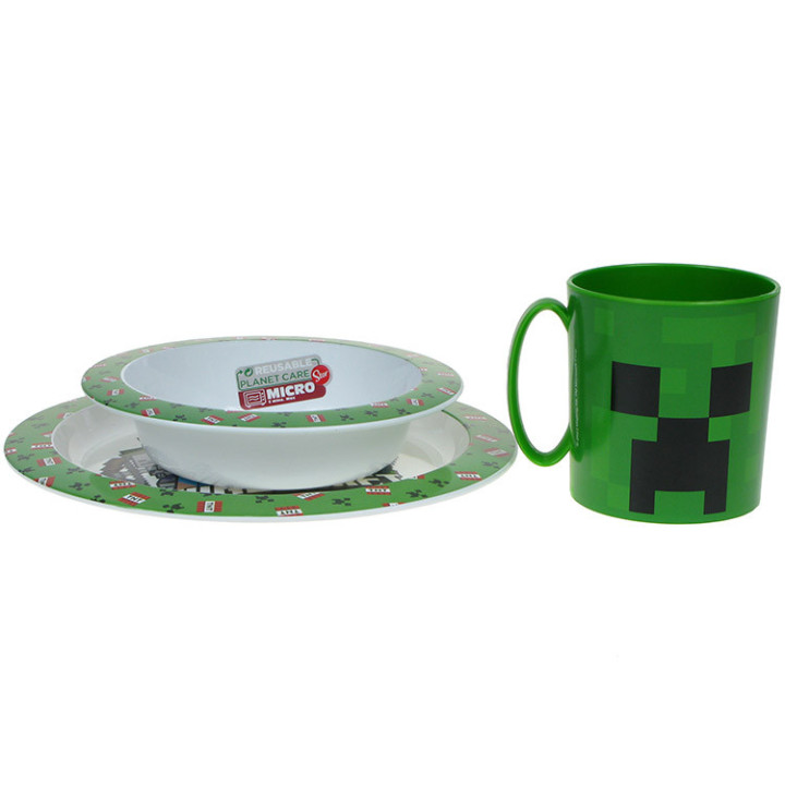 Zestaw naczyń dla dzieci (microwaveable plastic) - Minecraft (40804)