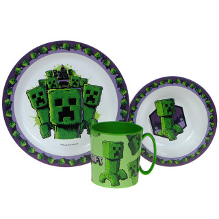 Zestaw naczyń dla dzieci (microwaveable plastic) - Minecraft Crepeery