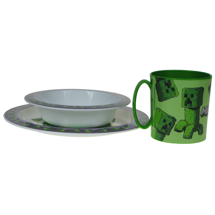 Zestaw naczyń dla dzieci (microwaveable plastic) - Minecraft Crepeery