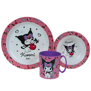 Zestaw naczyń dla dzieci (microwaveable plastic) - Kuromi