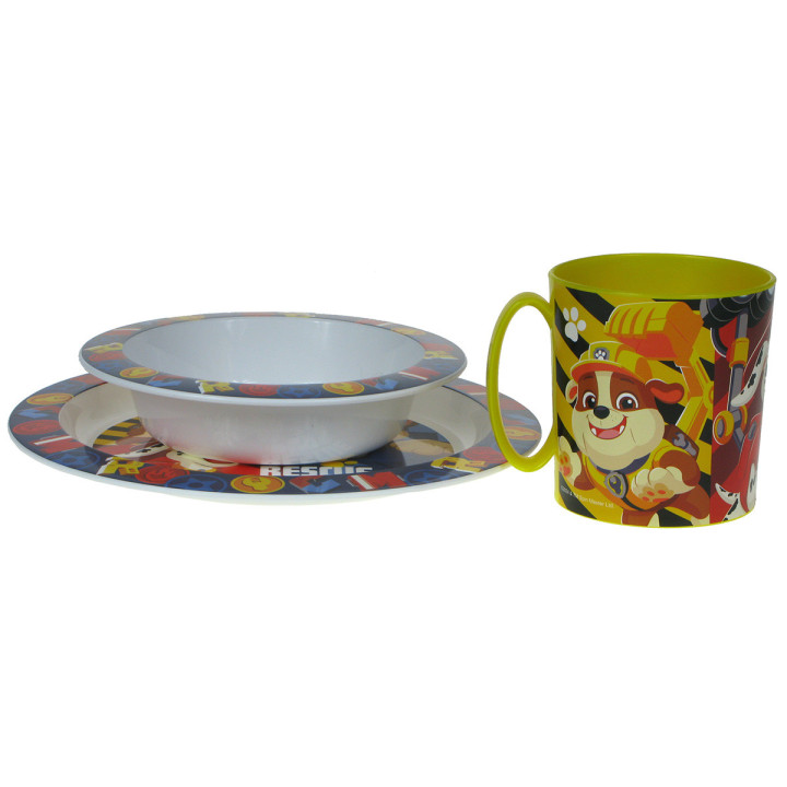 Zestaw naczyń dla dzieci (microwaveable plastic) - Psi Patrol: Chase, Marshall i Rubble