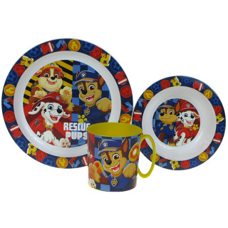 Zestaw naczyń dla dzieci (microwaveable plastic) - Psi Patrol: Chase, Marshall i Rubble