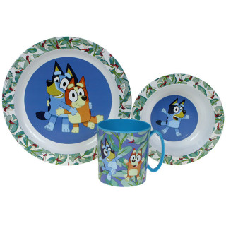 Zestaw naczyń dla dzieci (microwaveable plastic) - (Blue) Bluey