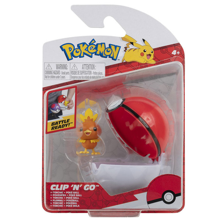 Pokemon - figurka+kula - Clip'n'go - Torchic + Poke Ball