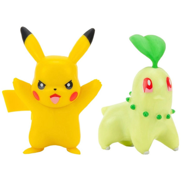Pokemon - komplet 2 figurek - 38188 Pikachu + Chikorita