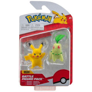 Pokemon - komplet 2 figurek - 38188 Pikachu + Chikorita