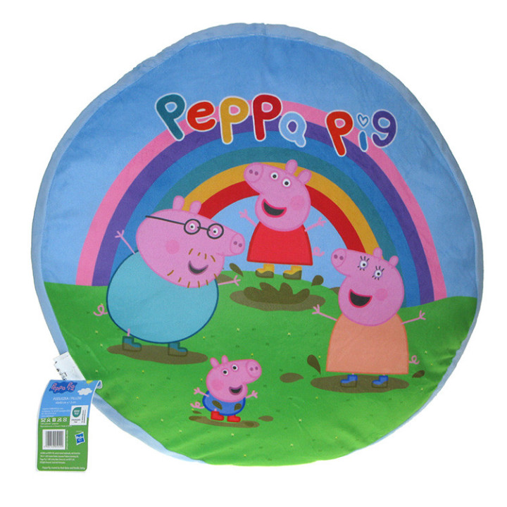 Świnka Peppa - okrągła poduszka pluszowa: Rodzina Peppy