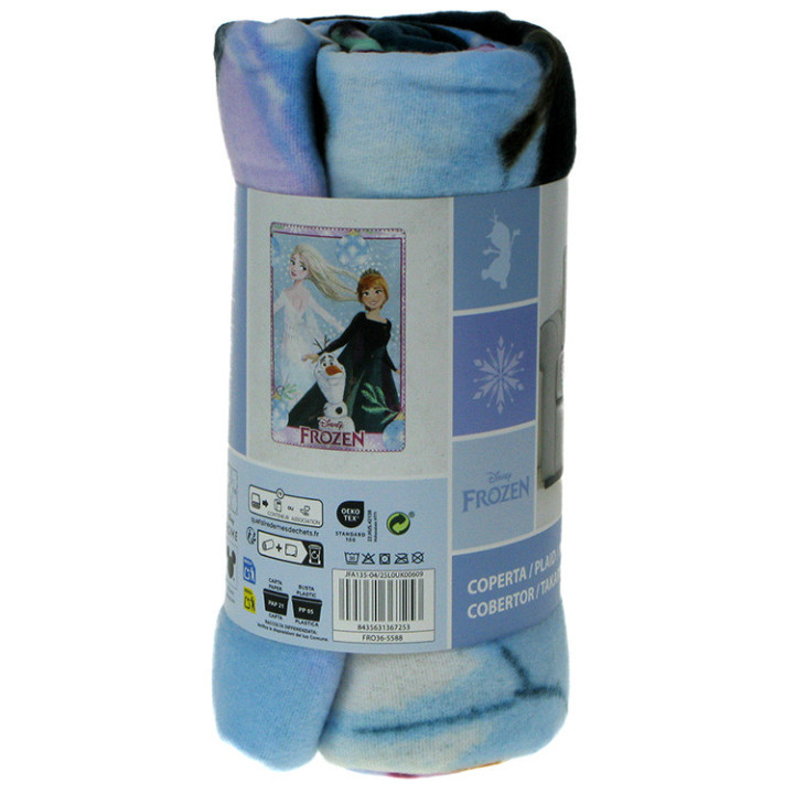 Koc polarowy Frozen: Kraina Lodu - Siostry Anna i Elsa oraz Olaf