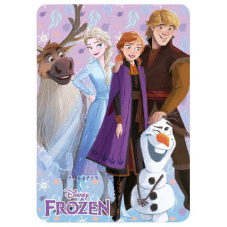 Koc polarowy Frozen: Kraina Lodu - Siostry Anna i Elsa oraz przyjaciele