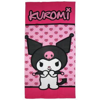 Ręcznik kąpielowy, plażowy z serii Hello Kitty: Kuromi 70 x 140cm Fast Dry
