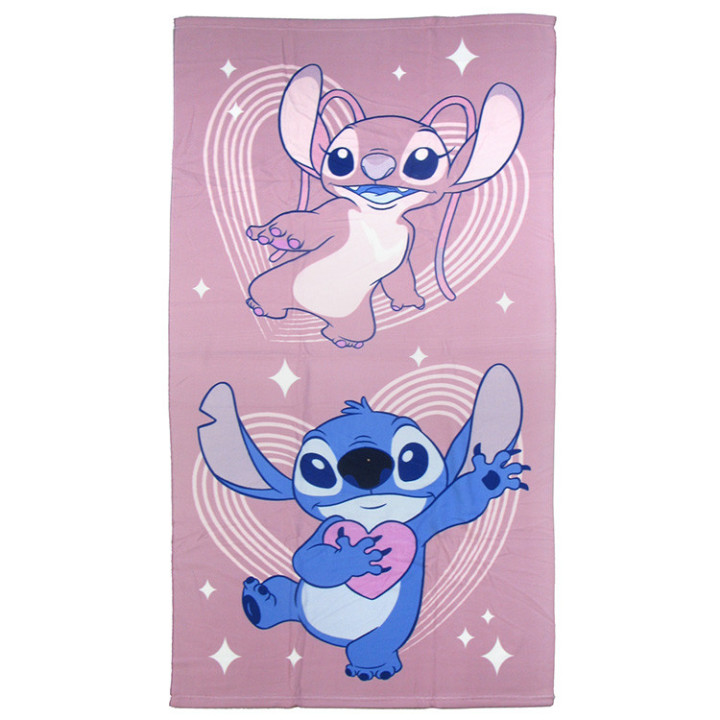 Ręcznik kąpielowy, plażowy Lilo i Stitch: Stitch i Angel 140cm x 70cm Fast Dry