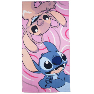 Ręcznik kąpielowy, plażowy Lilo i Stitch: Stitch i Angel (078091) 140cm x 70cm Fast Dry
