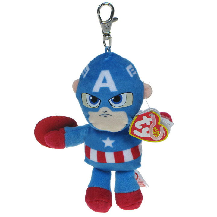 Marvel Avengers: breloczek superbohater Kapitan Ameryka Ty Beanie Babies
