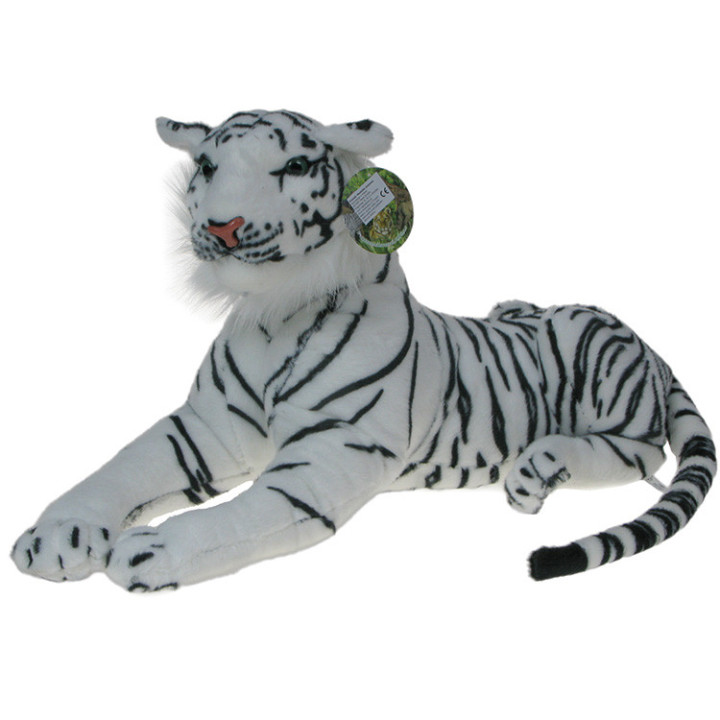 Maskotka Tygrys biały leżący 58cm